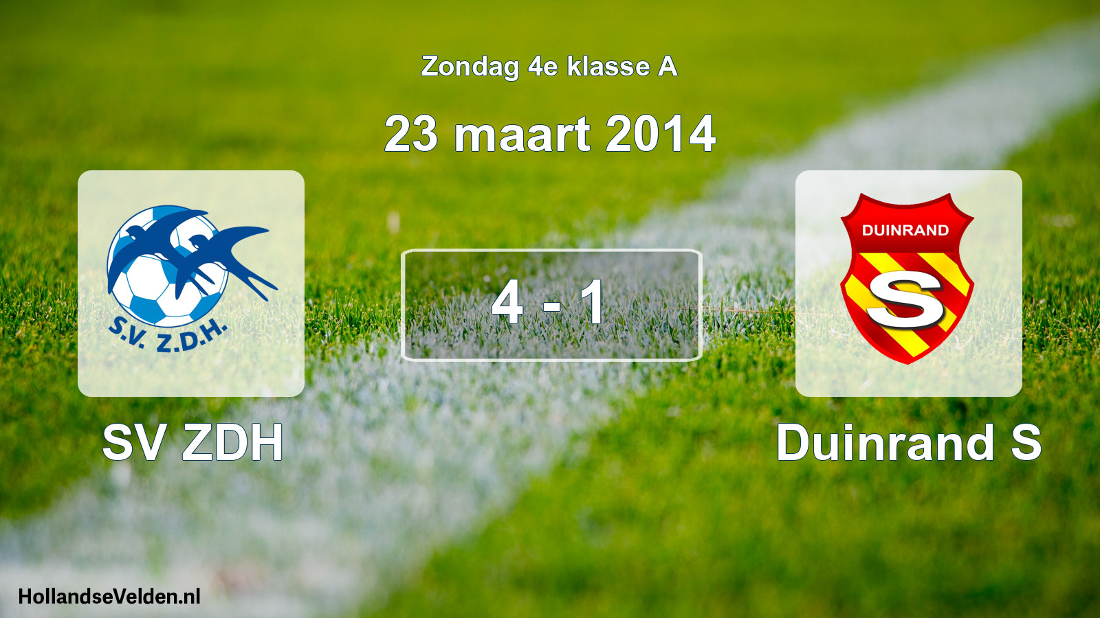 Total number of matches played: SV ZDH - Duinrand S 4 - 1 (23 March 2014)