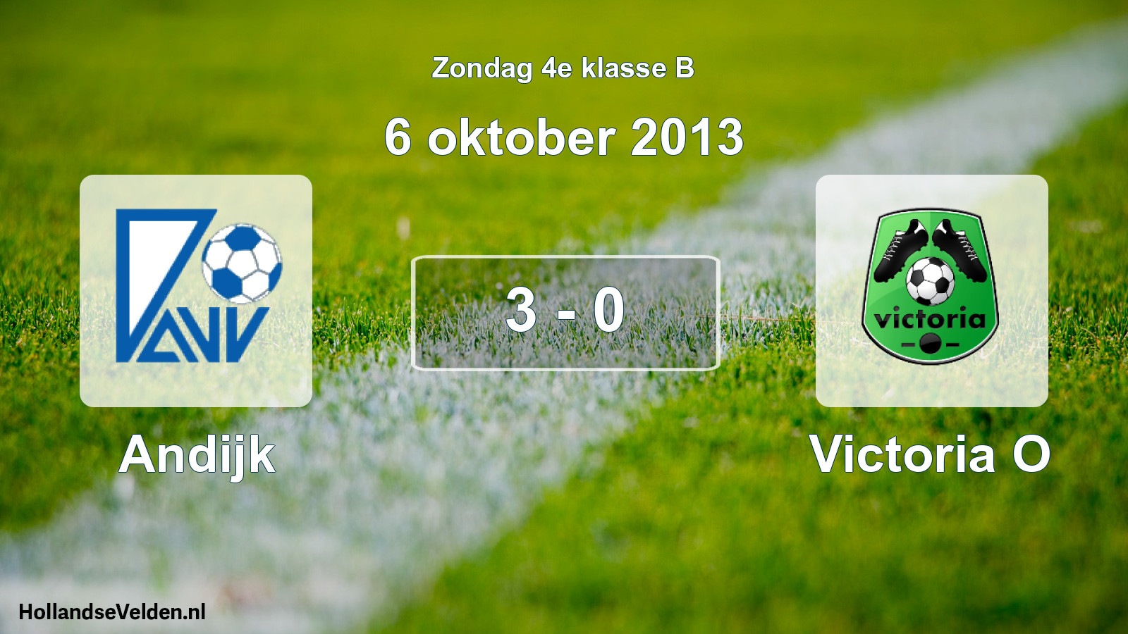 Total number of matches played: Andijk - Victoria O 3 - 0 (6 October 2013)