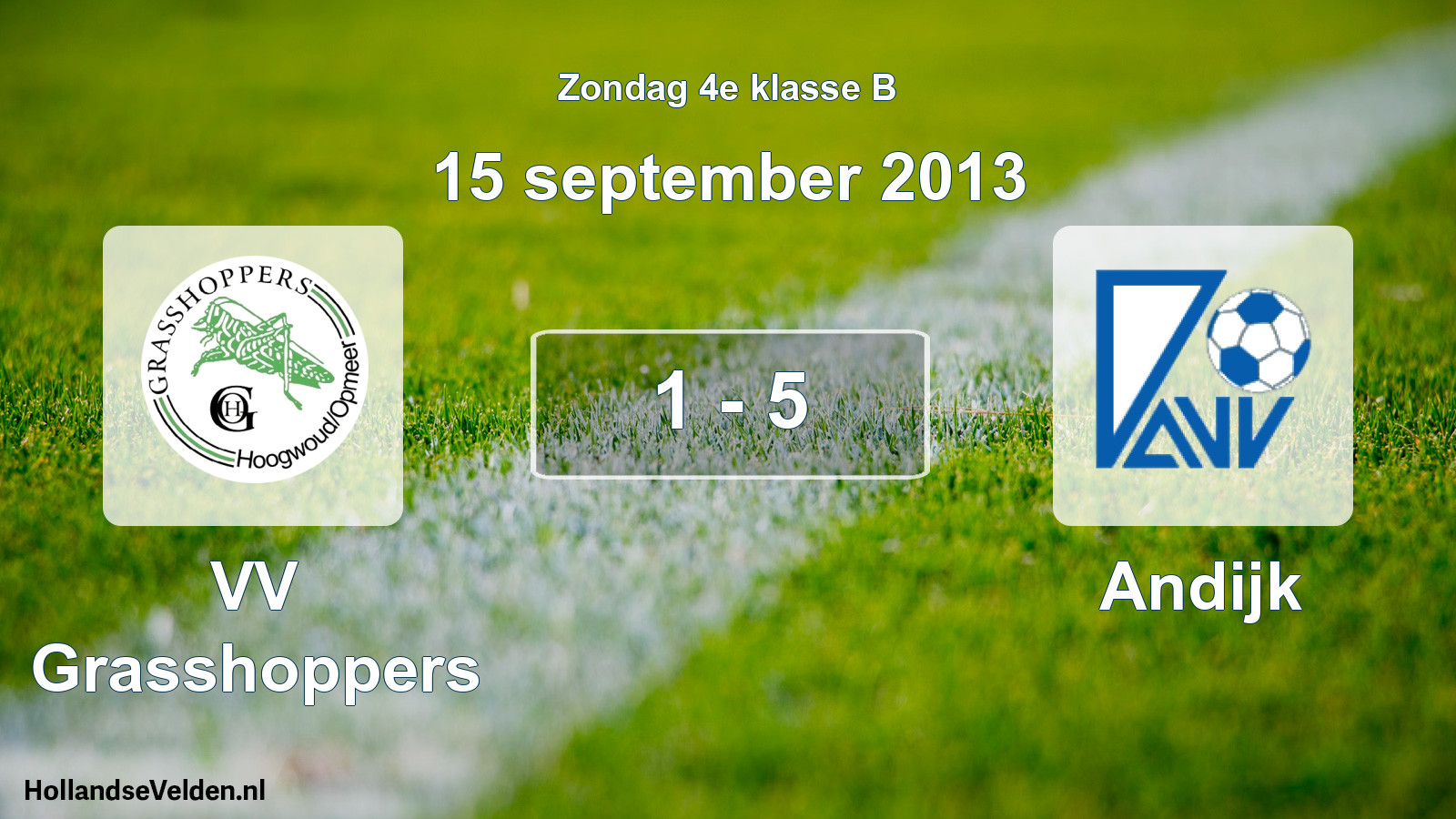 Total number of matches played: VV Grasshoppers - Andijk 1 - 5 (15 September 2013)