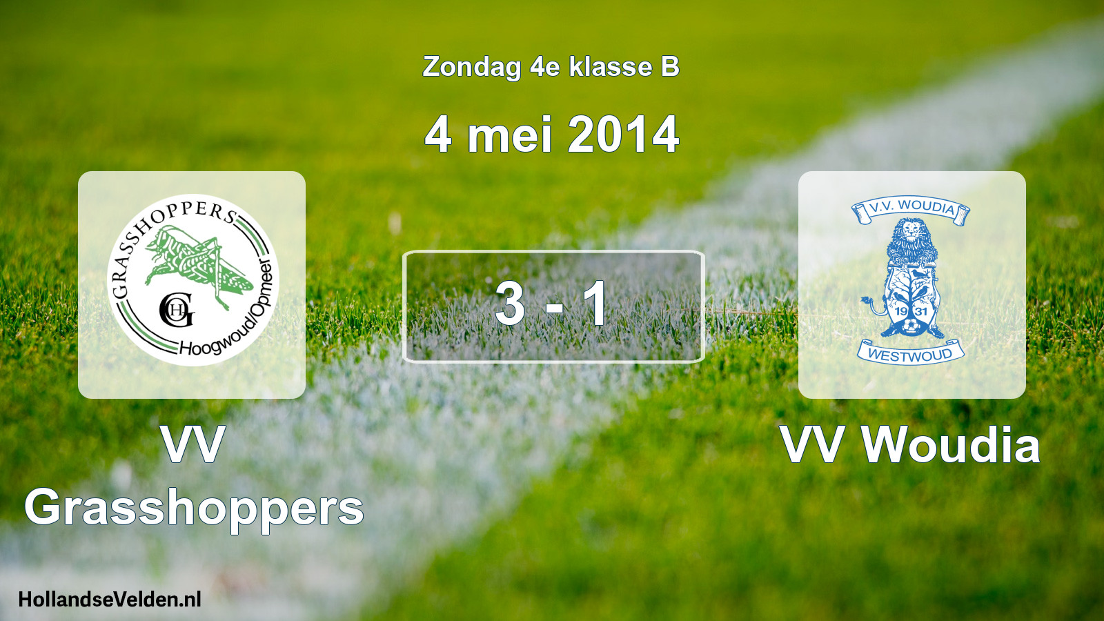 Total number of matches played: VV Grasshoppers - VV Woudia 3 - 1 (4 May 2014)