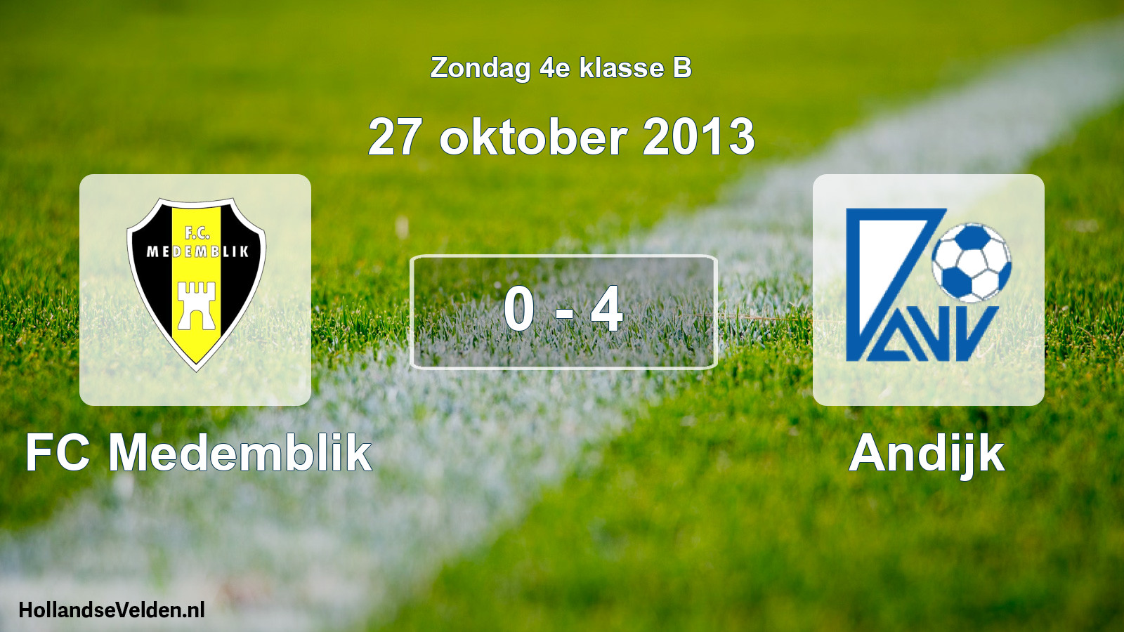 Total number of matches played: FC Medemblik - Andijk 0 - 4 (27 October 2013)