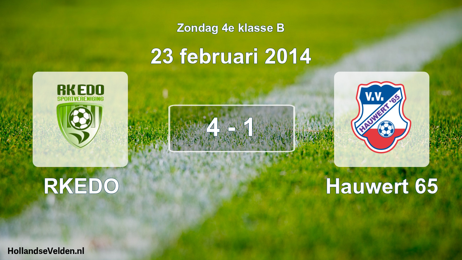 Total number of matches played: RKEDO - Hauwert 65 4 - 1 (23 February 2014)