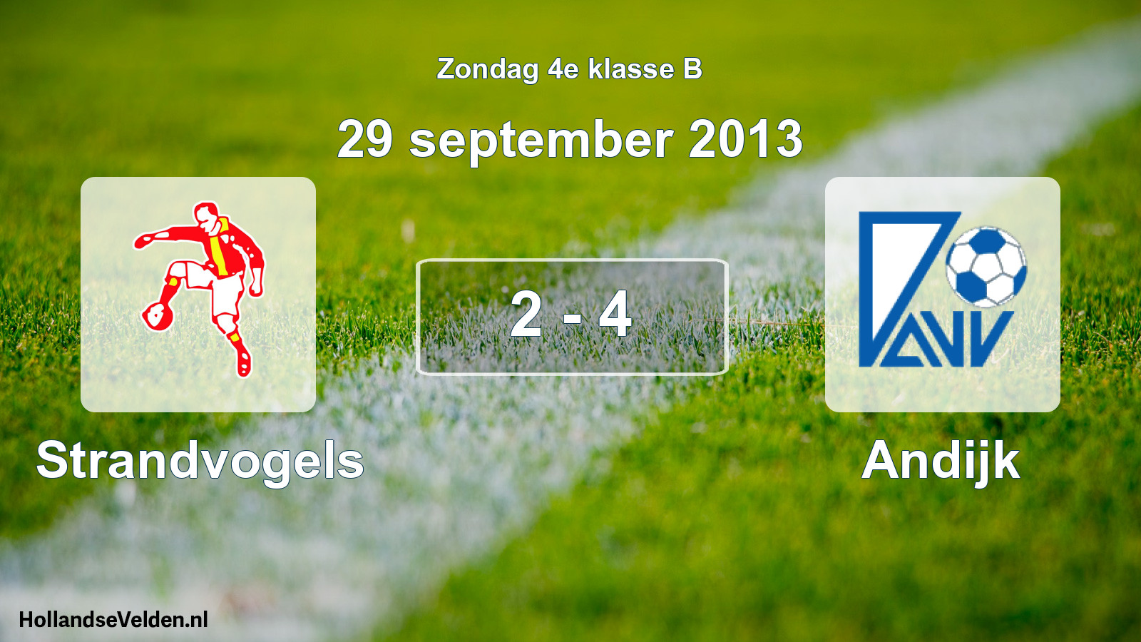 Total number of matches played: Strandvogels - Andijk 2 - 4 (29 September 2013)