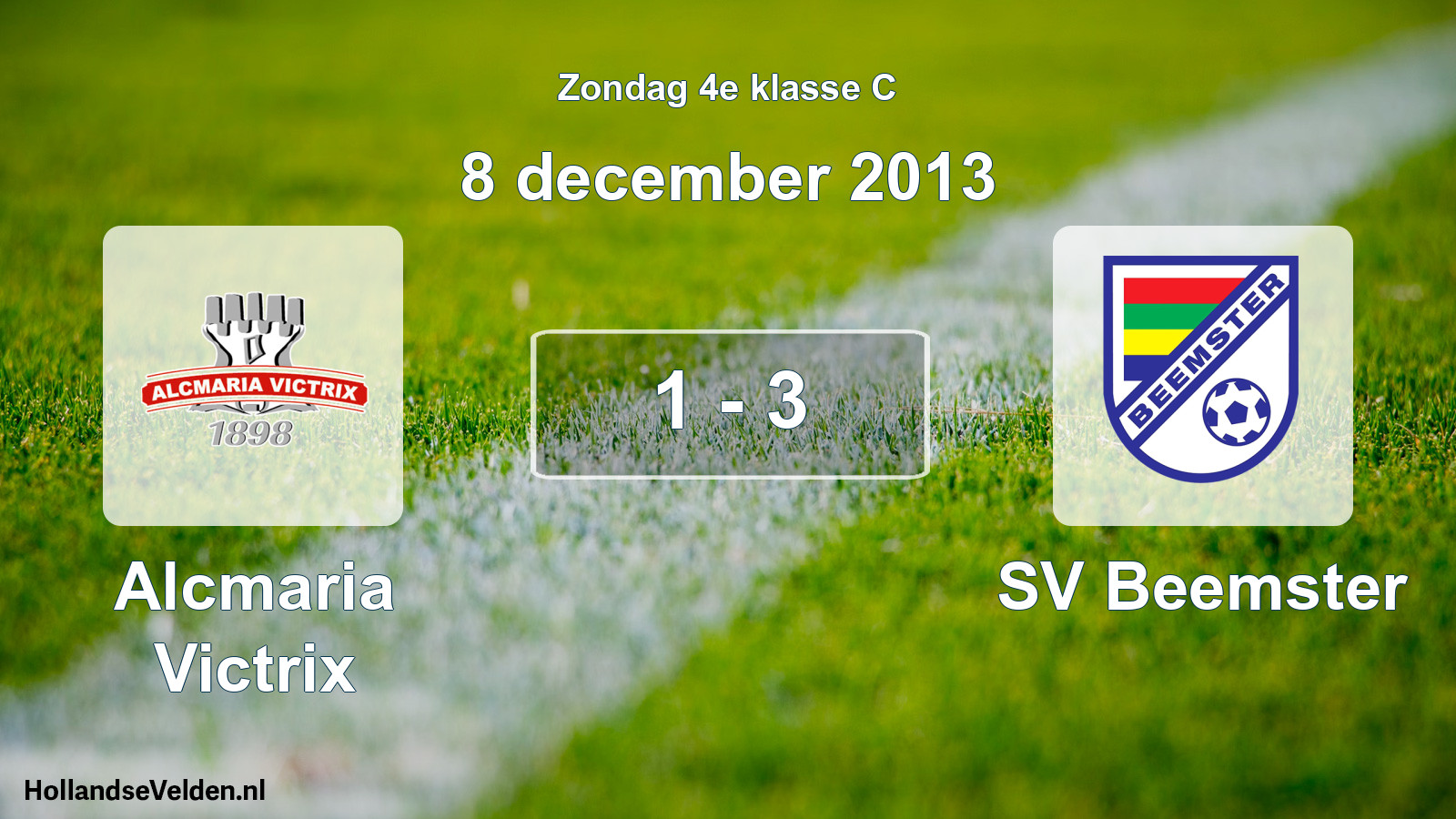 Total number of matches played: Alcmaria Victrix - SV Beemster 1 - 3 (8 December 2013)