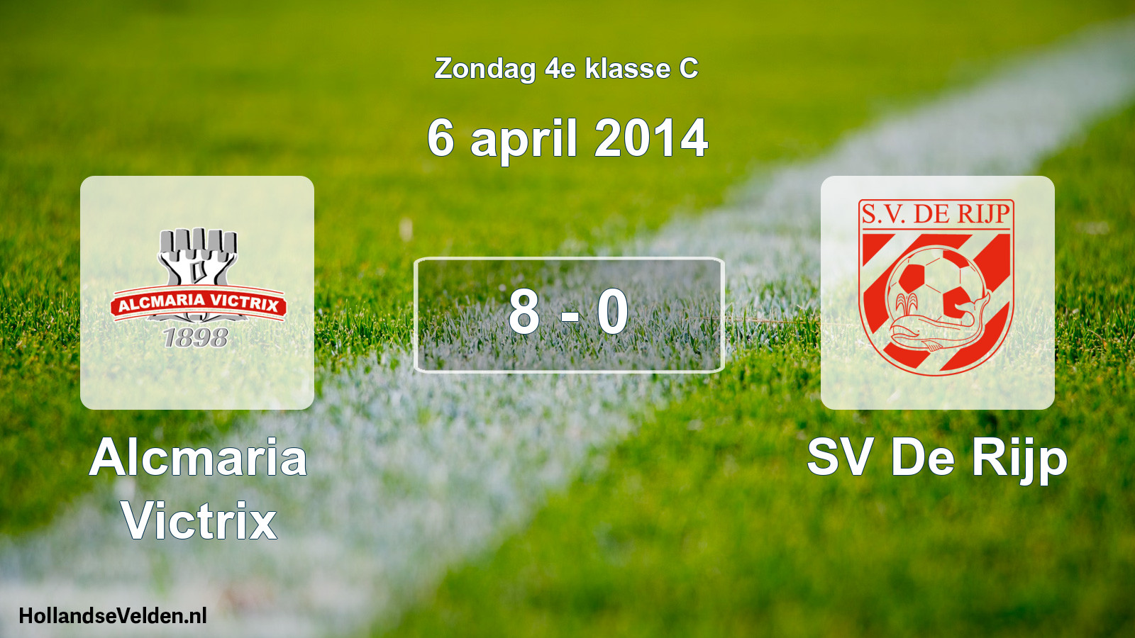 Total number of matches played: Alcmaria Victrix - SV De Rijp 8 - 0 (6 April 2014)