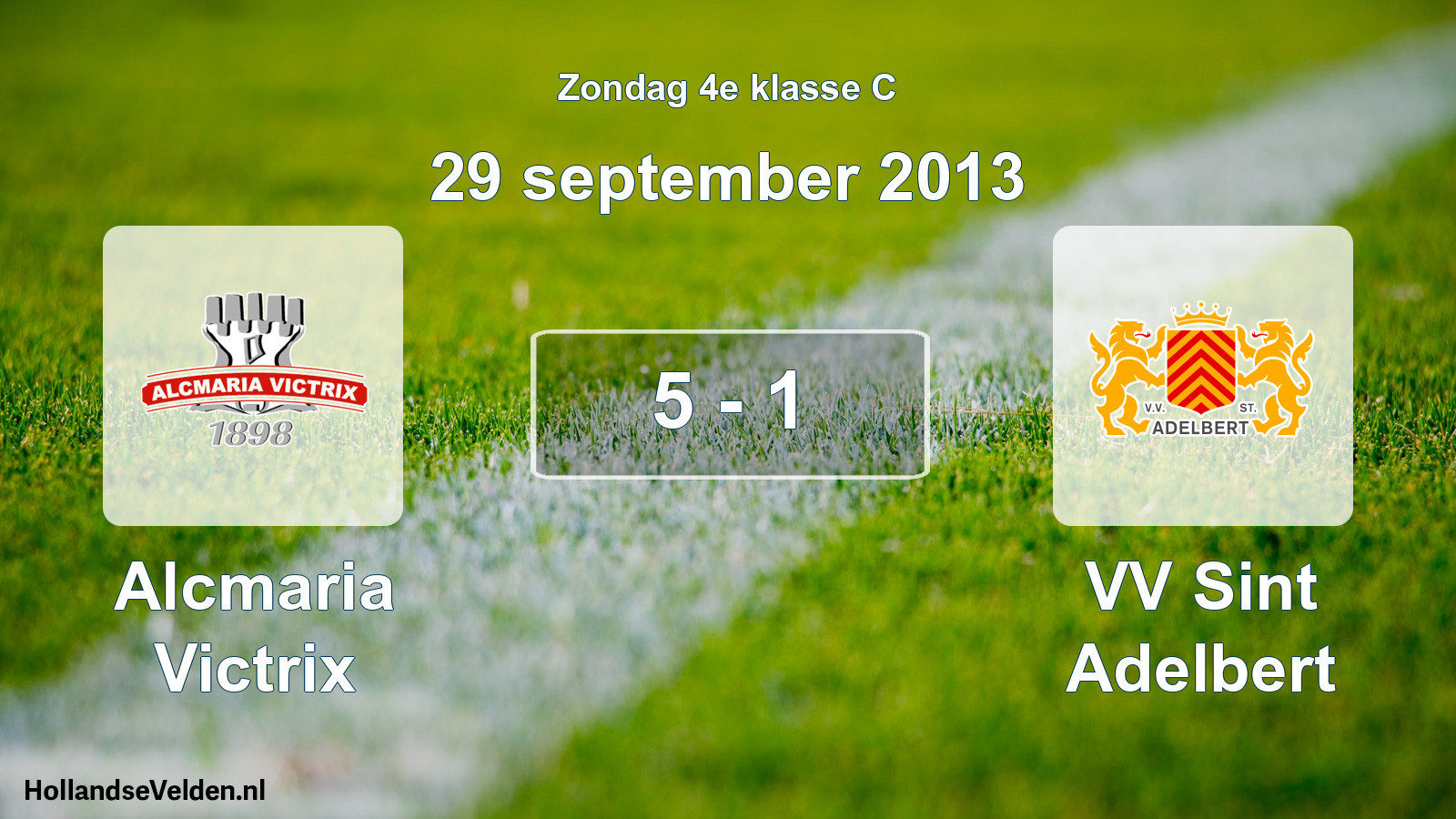 Total number of matches played: Alcmaria Victrix - VV Sint Adelbert 5 - 1 (29 September 2013)