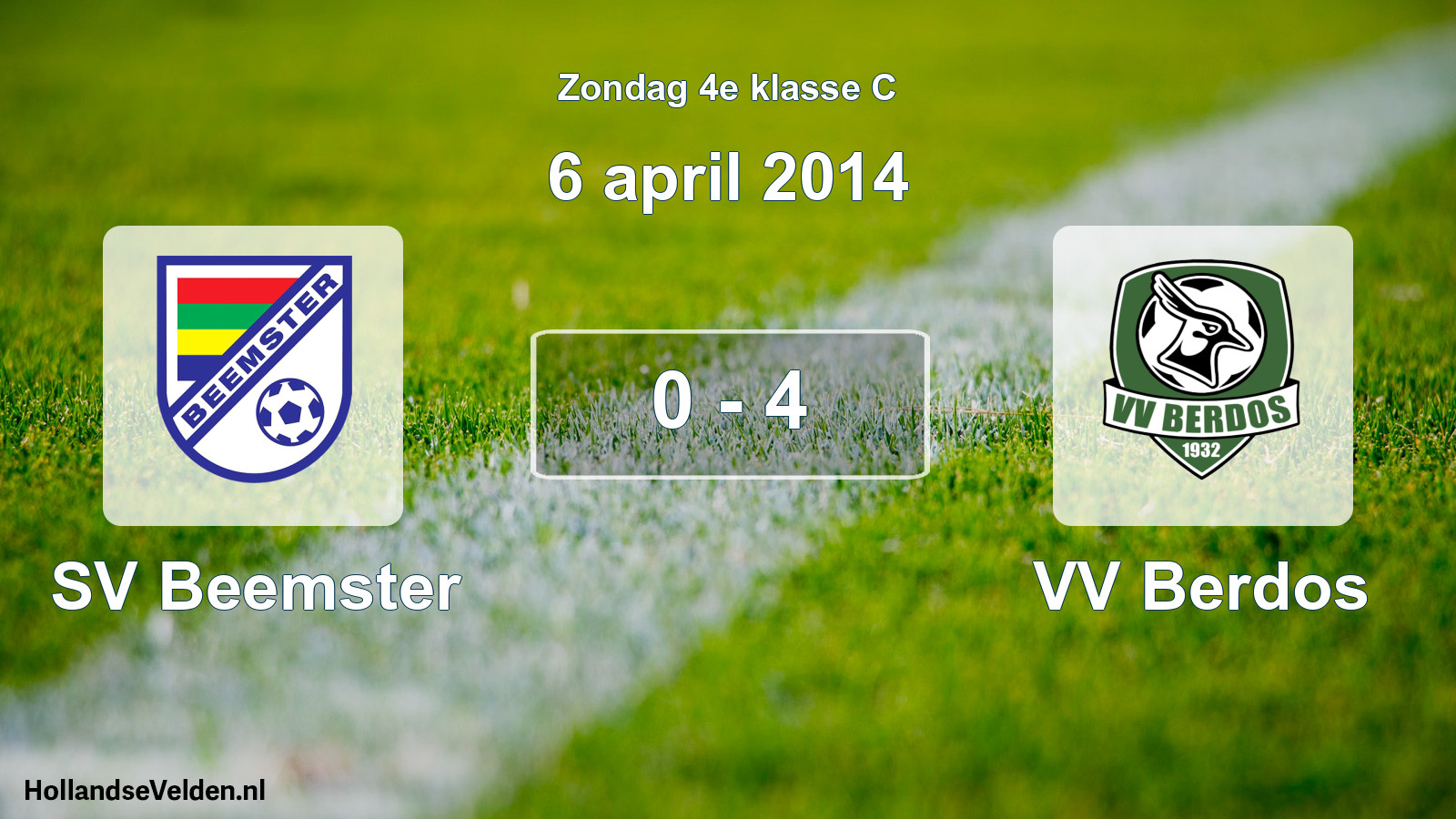 Total number of matches played: SV Beemster - VV Berdos 0 - 4 (6 April 2014)