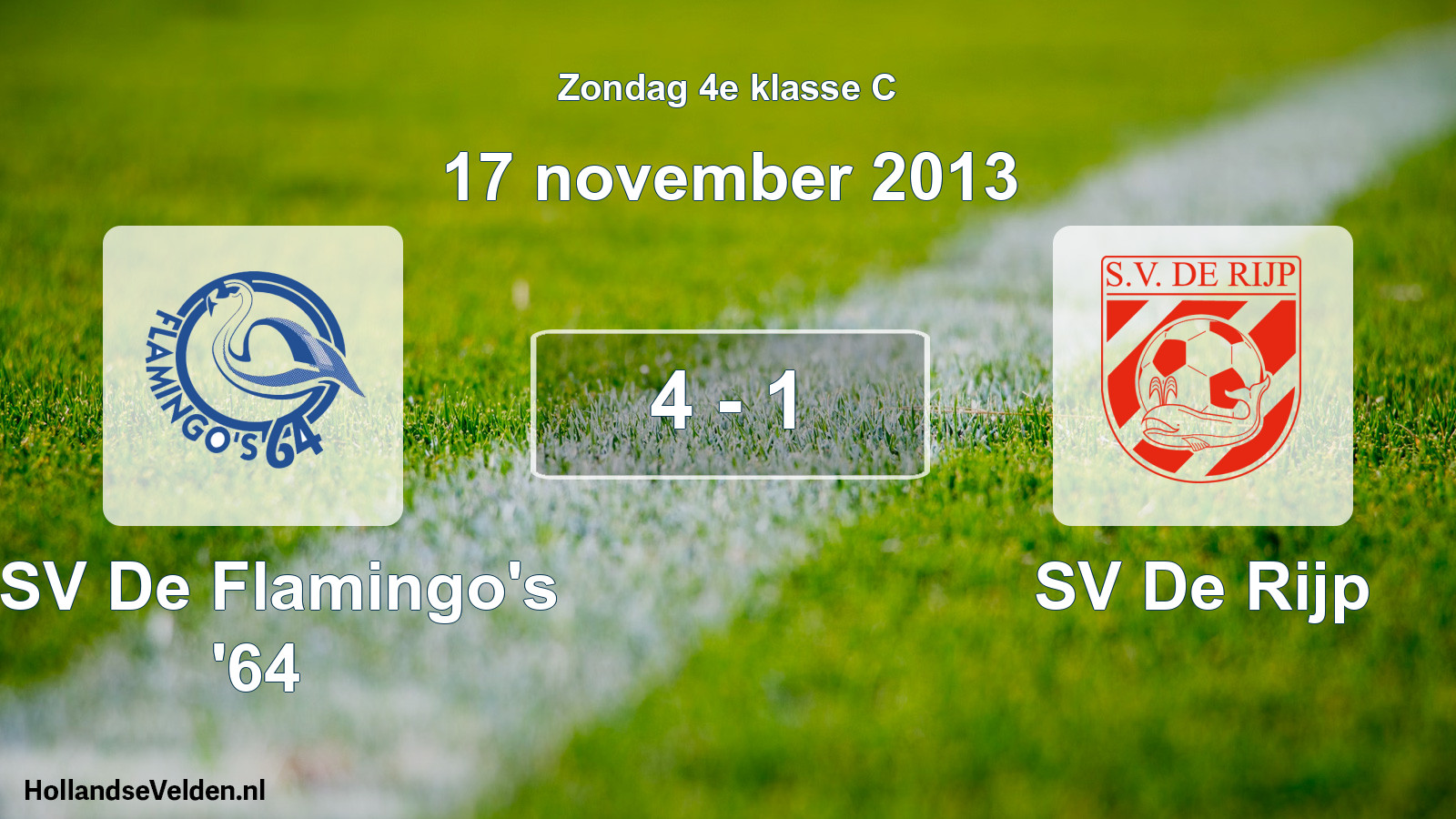 Total number of matches played: ASV De Flamingo's '64 - SV De Rijp 4 - 1 (17 November 2013)