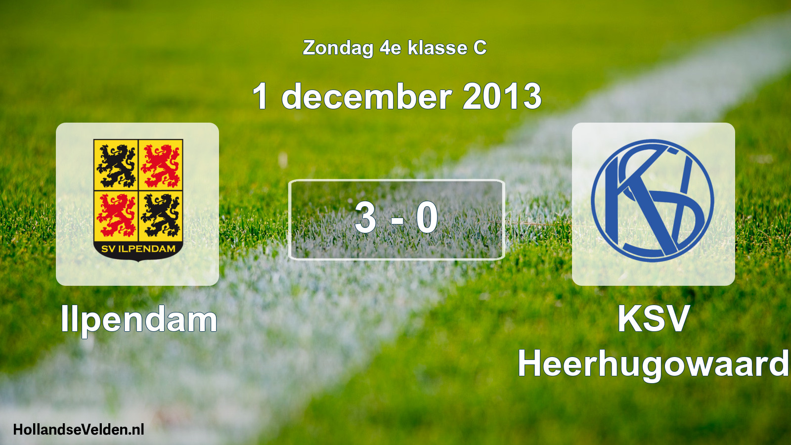 Total number of matches played: Ilpendam - KSV Heerhugowaard 3 - 0 (1 December 2013)