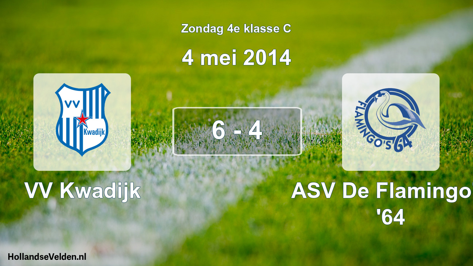 Total number of matches played: VV Kwadijk - ASV De Flamingo's '64 6 - 4 (4 May 2014)