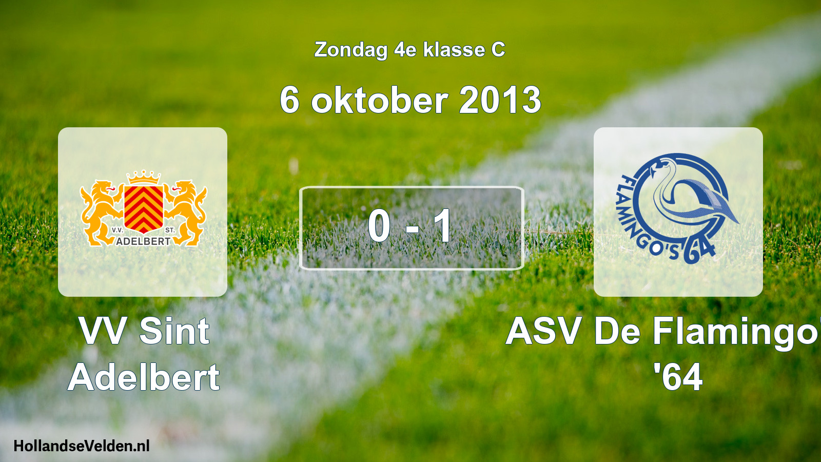 Total number of matches played: VV Sint Adelbert - ASV De Flamingo's '64 0 - 1 (6 October 2013)