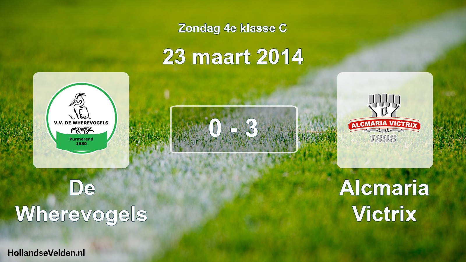 Total number of matches played: De Wherevogels - Alcmaria Victrix 0 - 3 (23 March 2014)