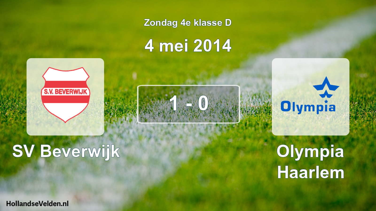 Total number of matches played: SV Beverwijk - Olympia Haarlem 1 - 0 (4 May 2014)