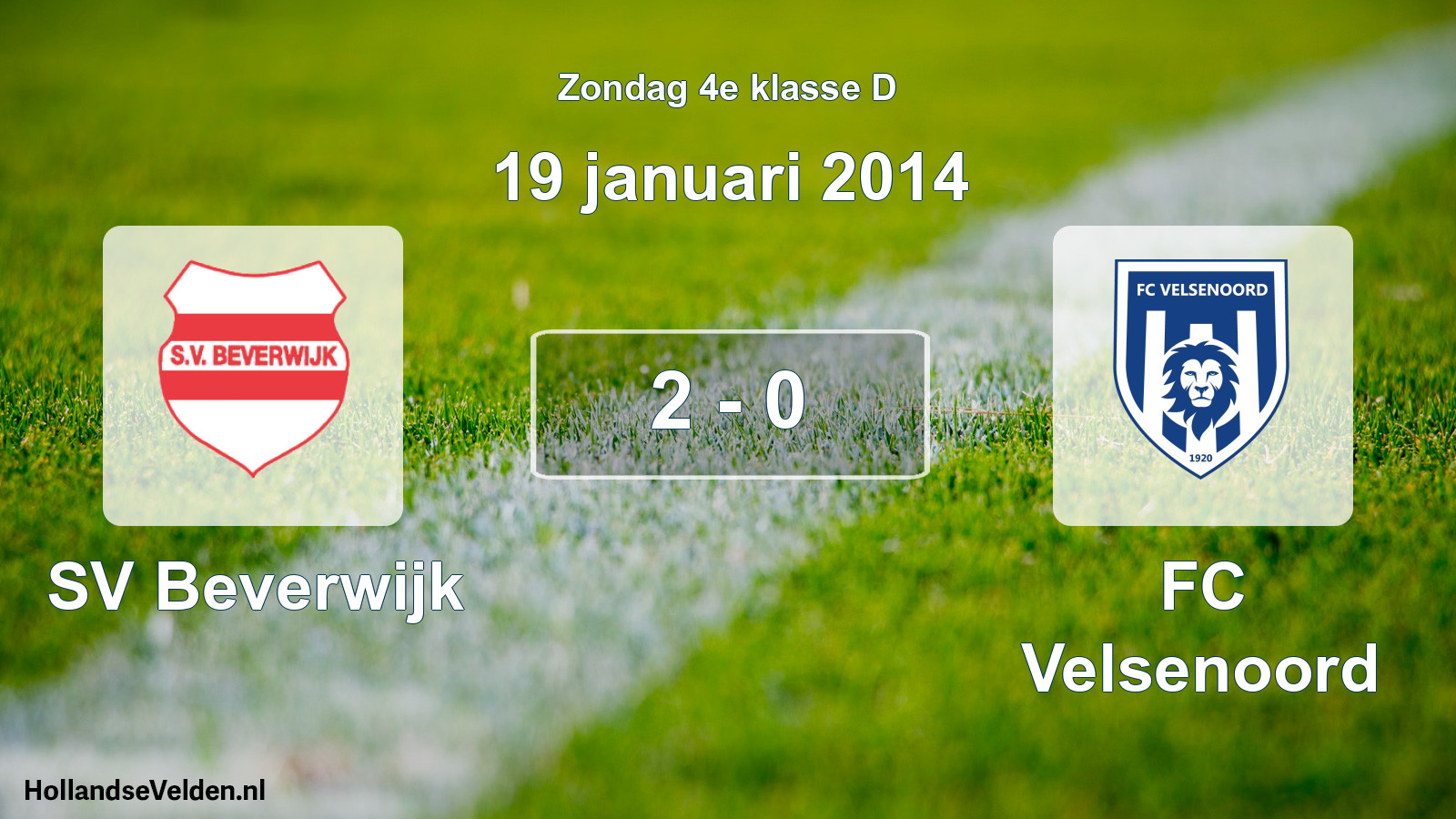 Total number of matches played: SV Beverwijk - FC Velsenoord 2 - 0 (19 January 2014)