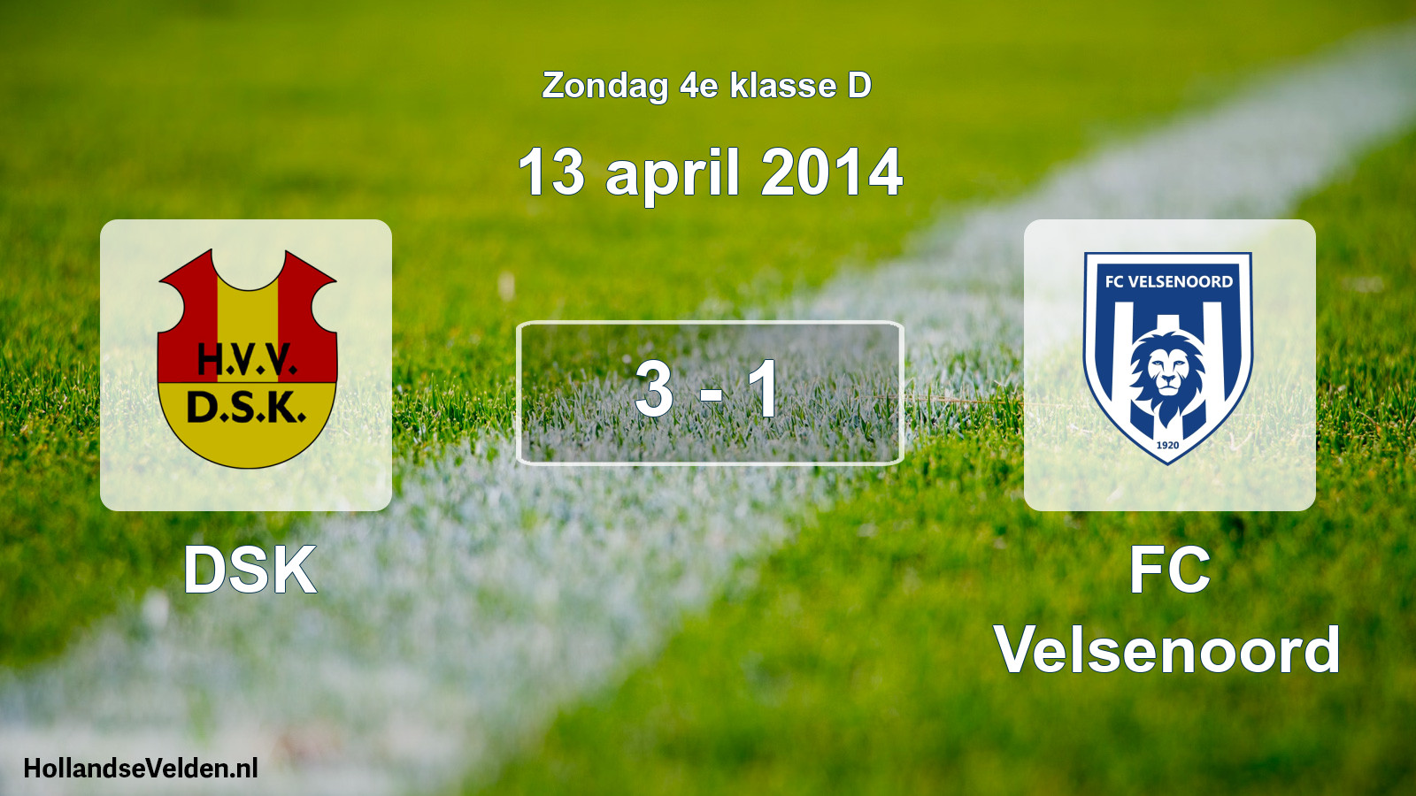 Total number of matches played: DSK - FC Velsenoord 3 - 1 (13 April 2014)