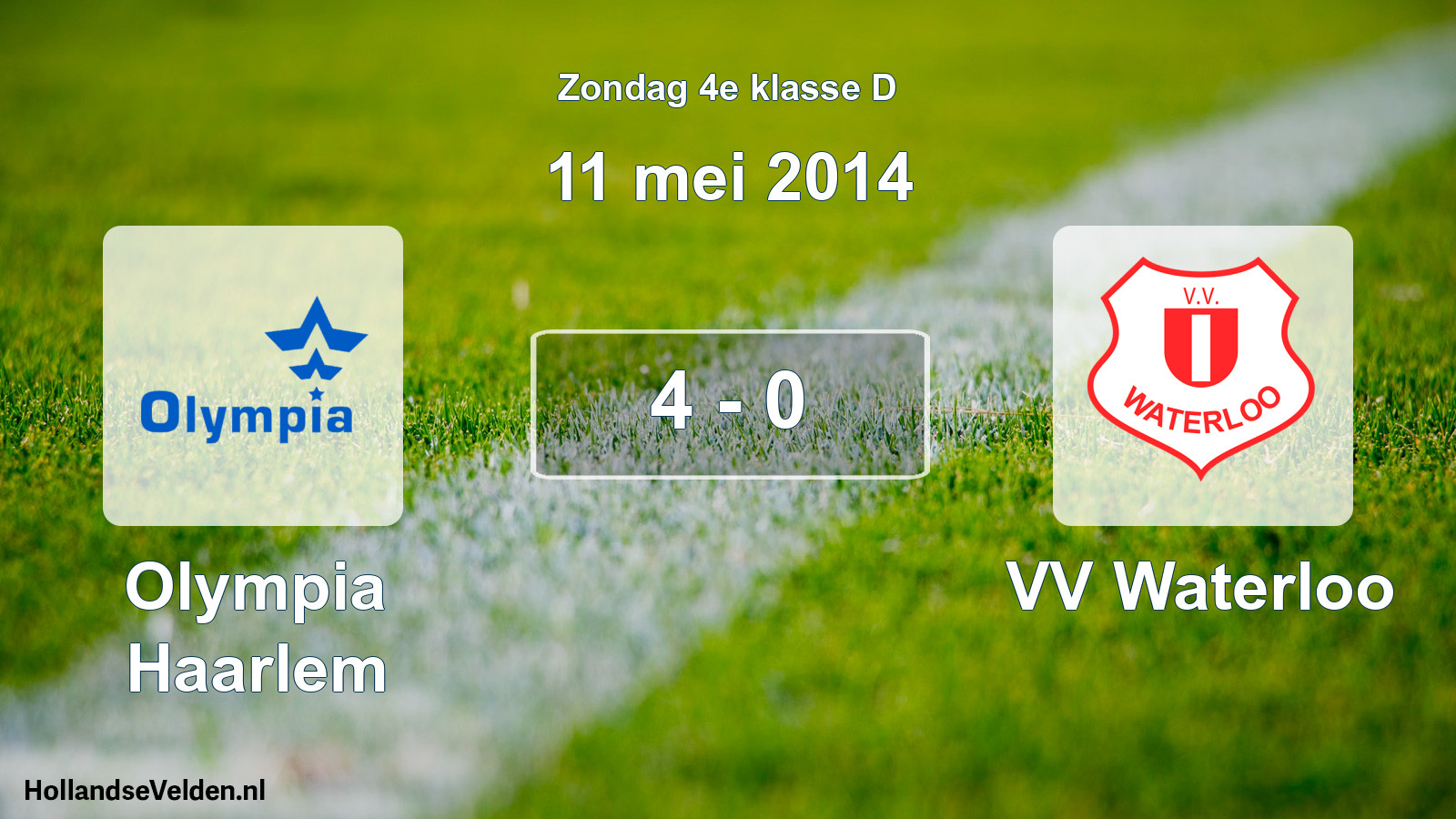 Total number of matches played: Olympia Haarlem - VV Waterloo 4 - 0 (11 May 2014)