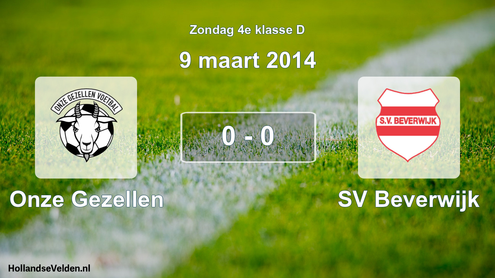Total number of matches played: Onze Gezellen - SV Beverwijk 0 - 0 (9 March 2014)