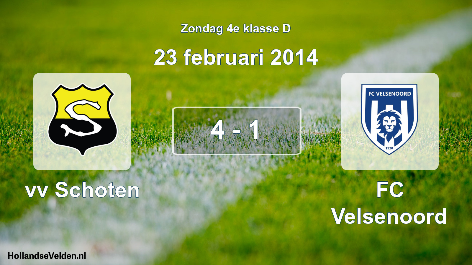 Total number of matches played: vv Schoten - FC Velsenoord 4 - 1 (23 February 2014)