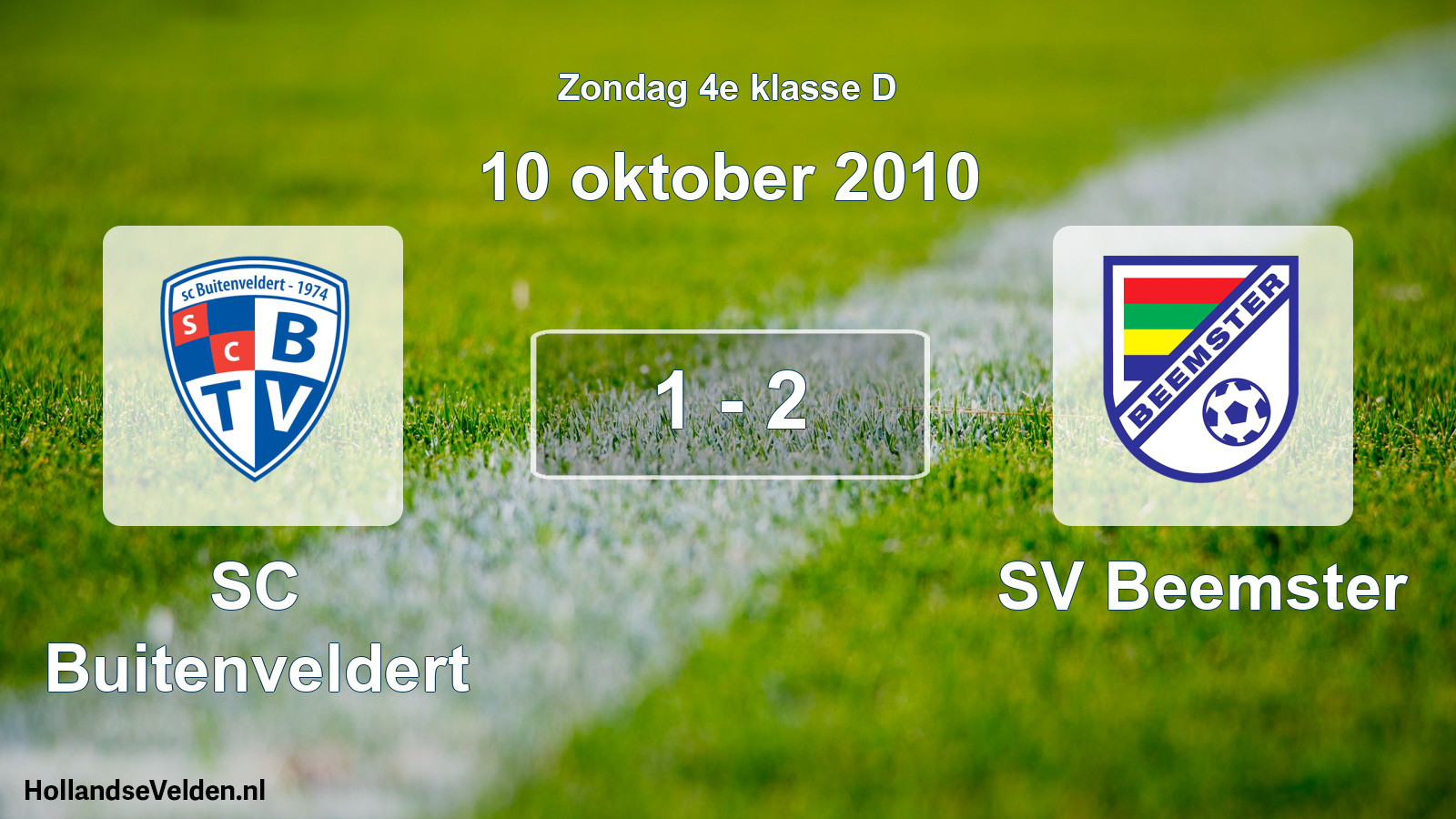 Total number of matches played: SC Buitenveldert - SV Beemster 1 - 2 (10 October 2010)
