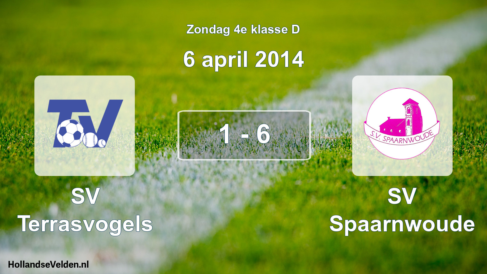 Total number of matches played: SV Terrasvogels - SV Spaarnwoude 1 - 6 (6 April 2014)