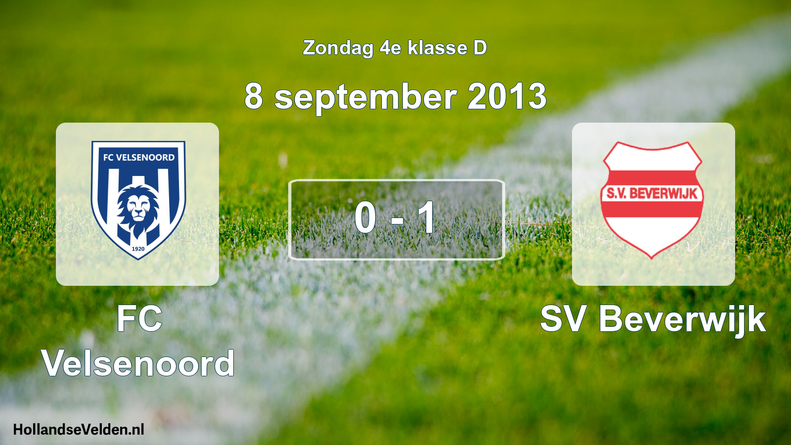 Total number of matches played: FC Velsenoord - SV Beverwijk 0 - 1 (8 September 2013)