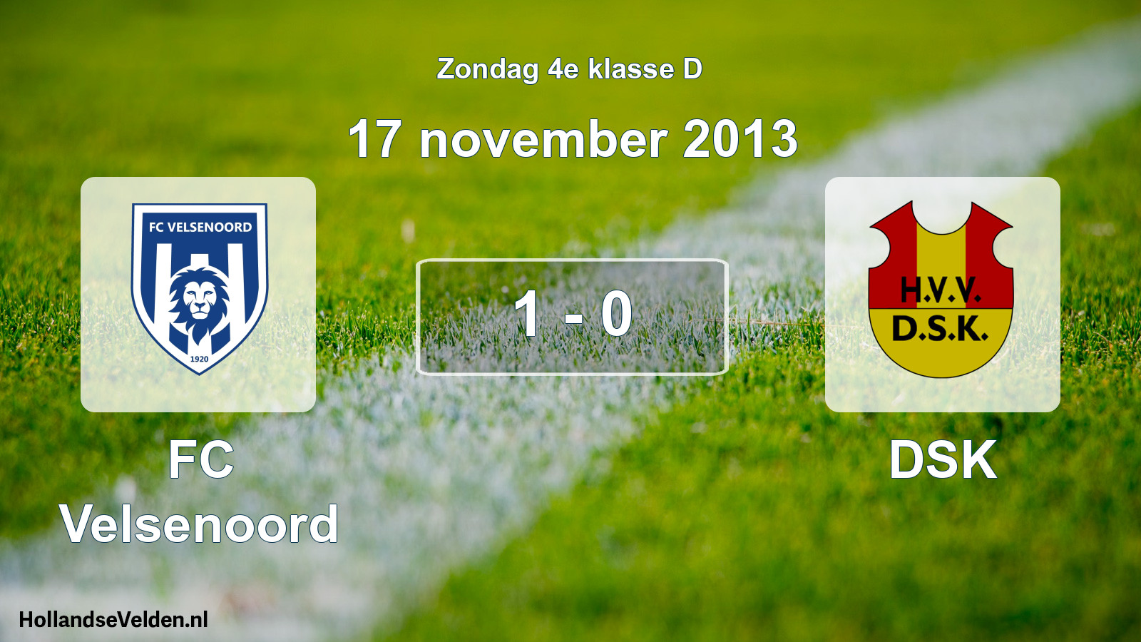 Total number of matches played: FC Velsenoord - DSK 1 - 0 (17 November 2013)