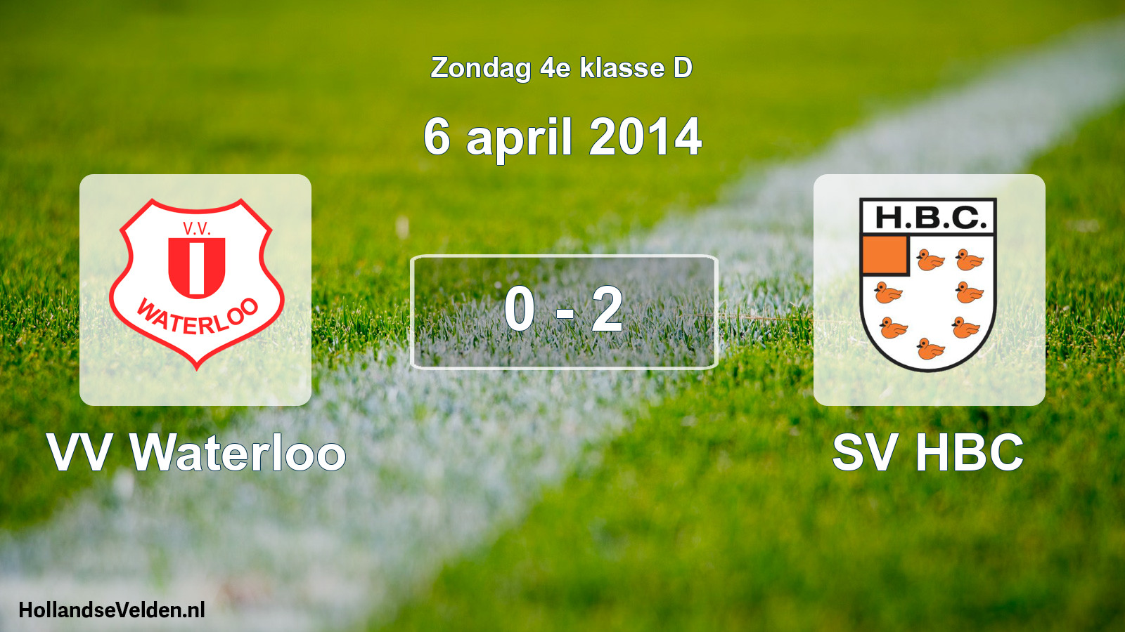 Total number of matches played: VV Waterloo - SV HBC 0 - 2 (6 April 2014)