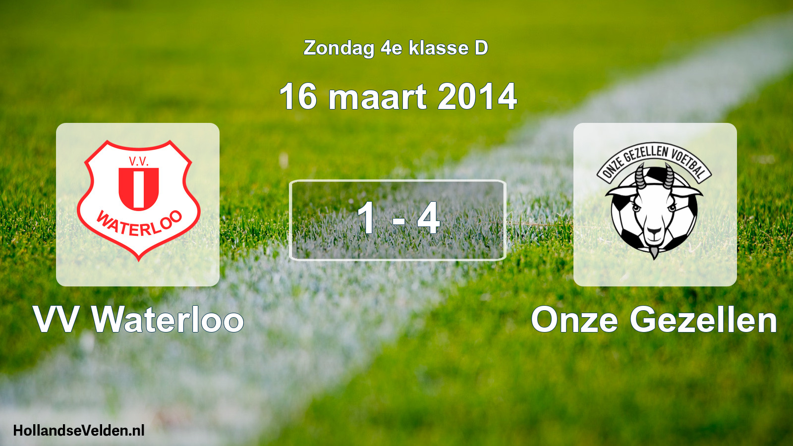 Total number of matches played: VV Waterloo - Onze Gezellen 1 - 4 (16 March 2014)