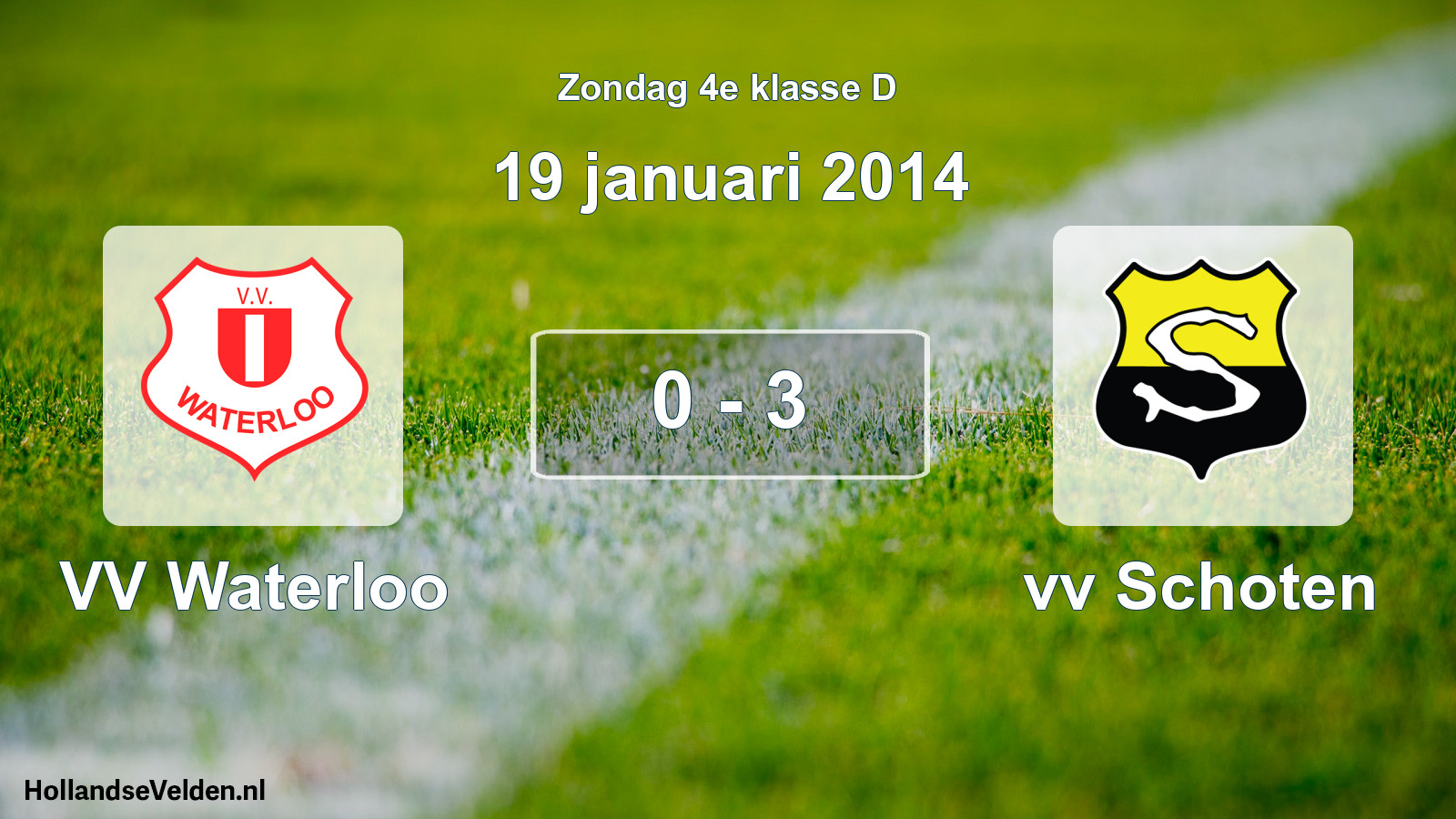 Total number of matches played: VV Waterloo - vv Schoten 0 - 3 (19 January 2014)