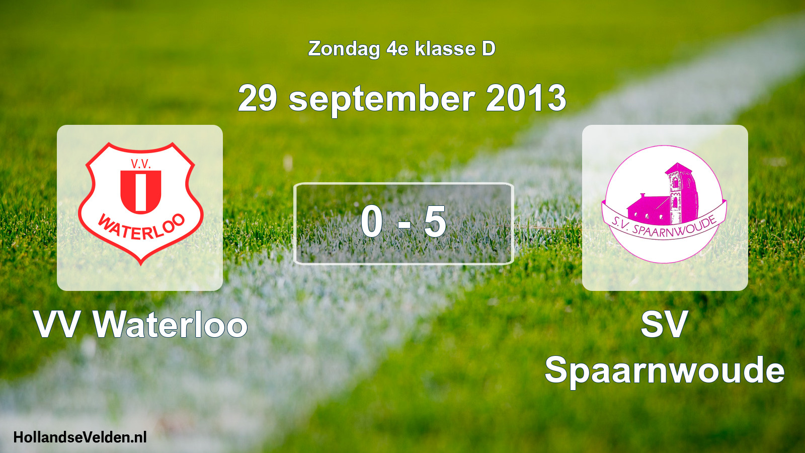 Total number of matches played: VV Waterloo - SV Spaarnwoude 0 - 5 (29 September 2013)