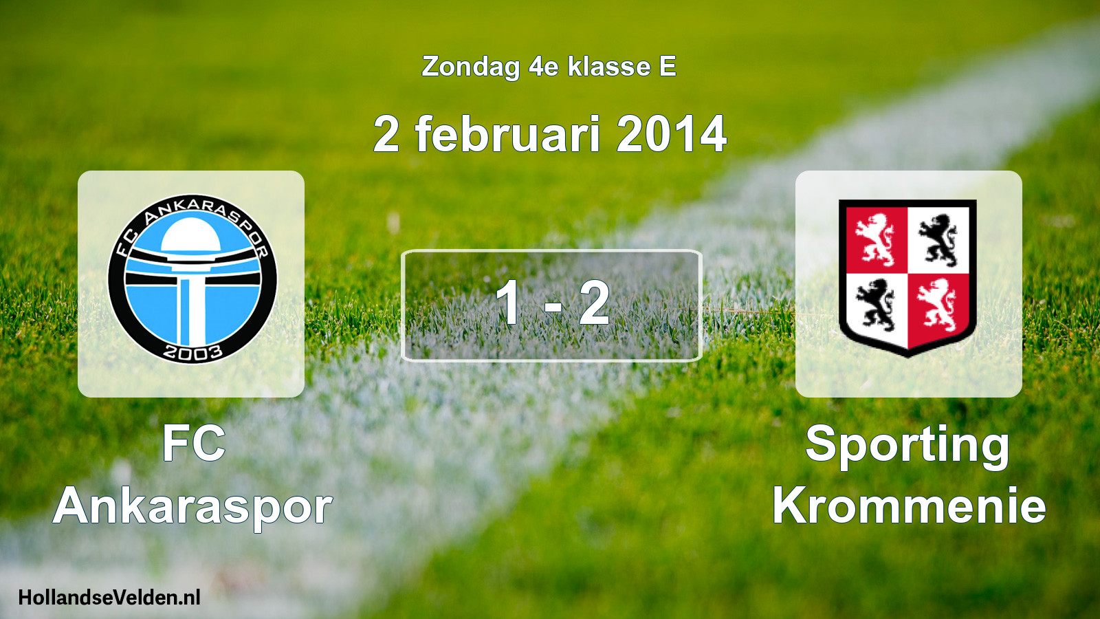Total number of matches played: FC Ankaraspor - Sporting Krommenie 1 - 2 (2 February 2014)