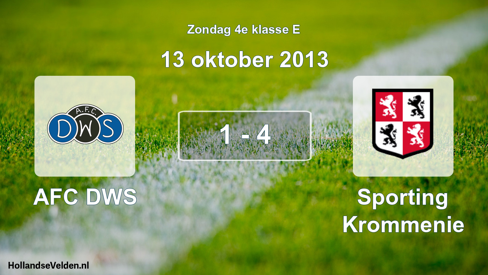Total number of matches played: AFC DWS - Sporting Krommenie 1 - 4 (13 October 2013)