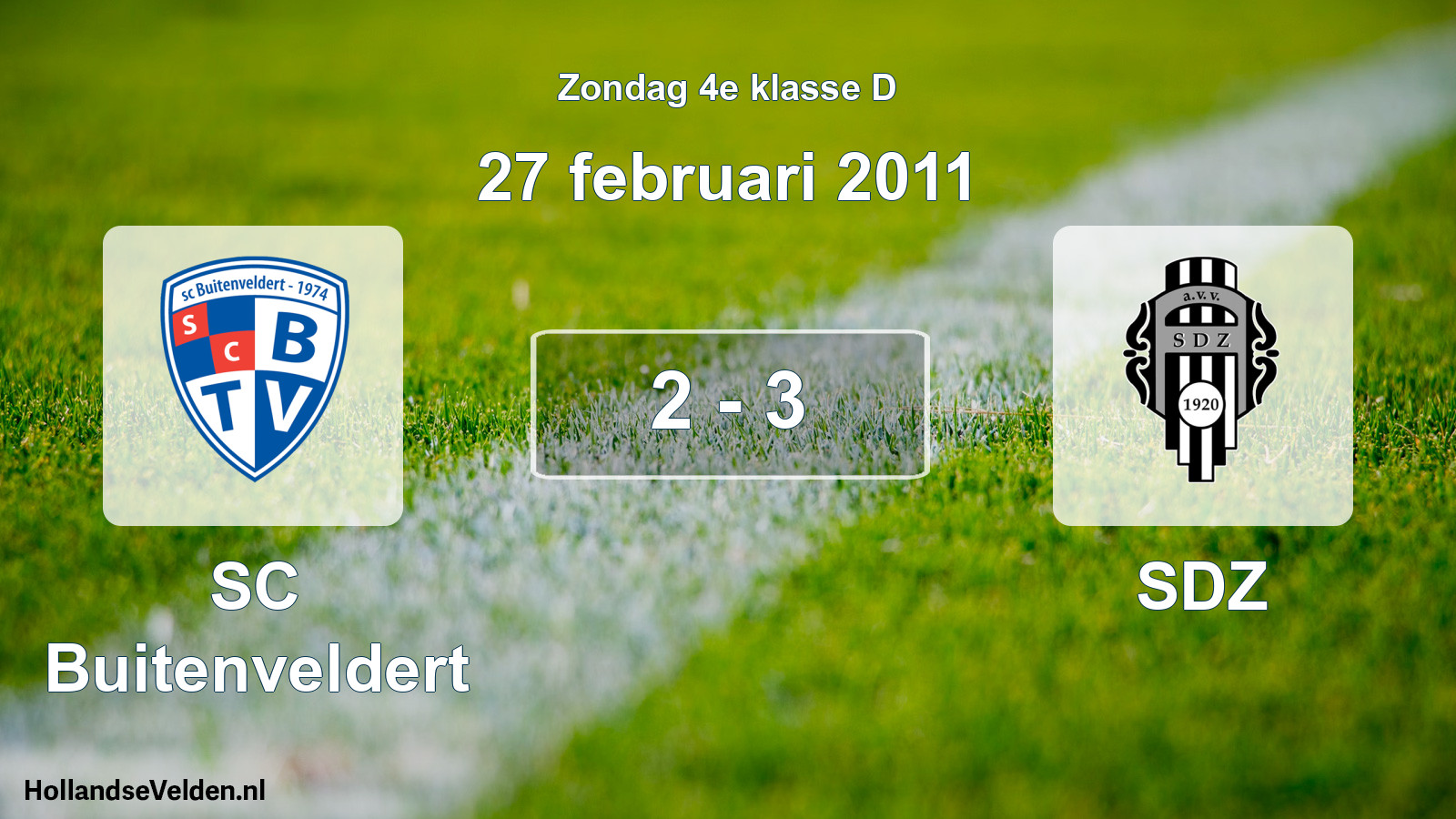 Total number of matches played: SC Buitenveldert - SDZ 2 - 3 (27 February 2011)