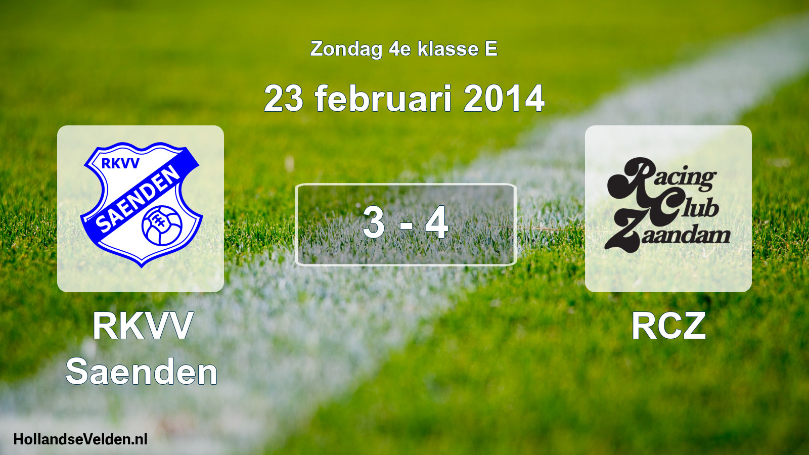 Total number of matches played: RKVV Saenden - RCZ 3 - 4 (23 February 2014)