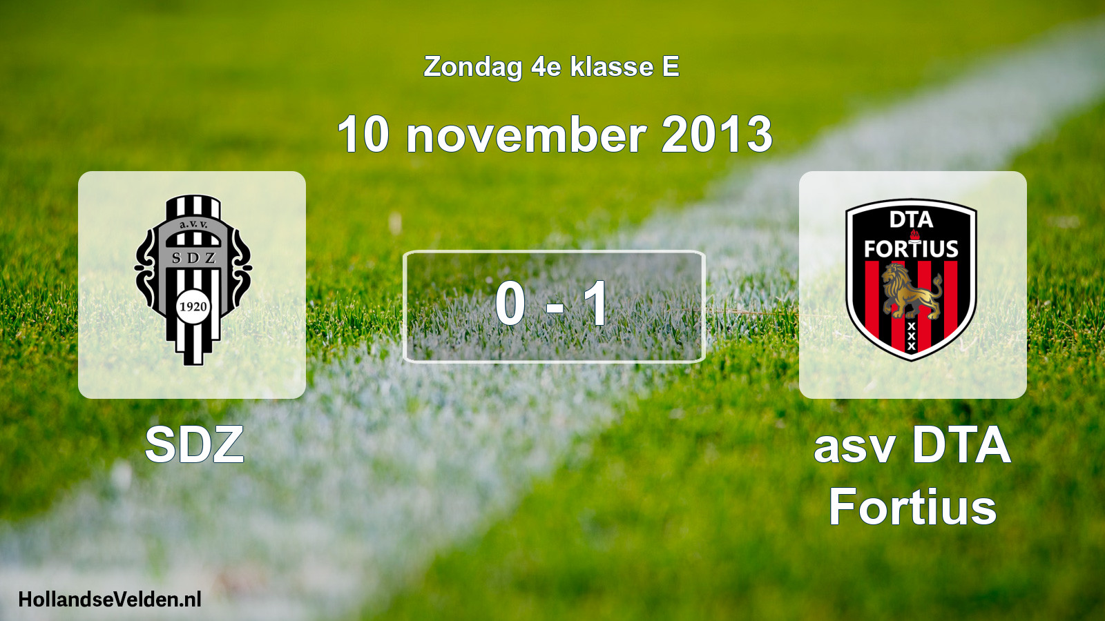Total number of matches played: SDZ - asv DTA Fortius 0 - 1 (10 November 2013)