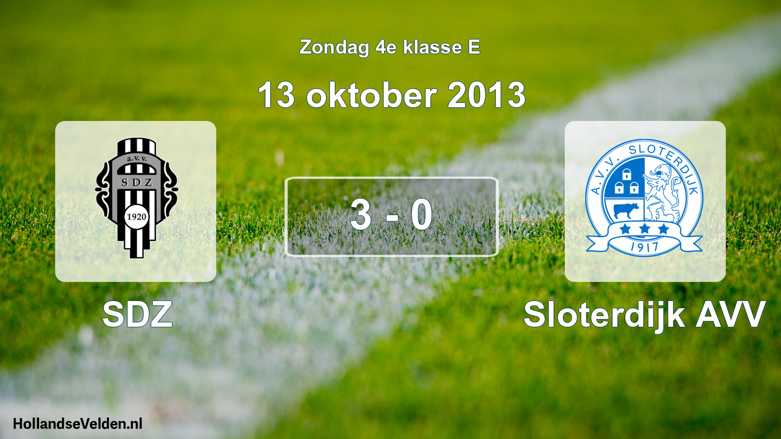 Total number of matches played: SDZ - Sloterdijk AVV 3 - 0 (13 October 2013)