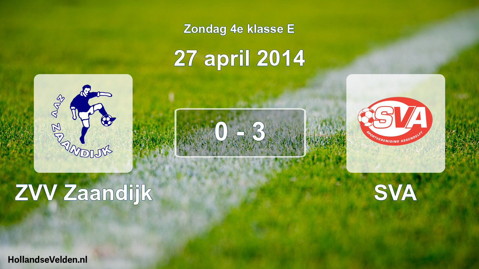 Total number of matches played: ZVV Zaandijk - SVA 0 - 3 (27 April 2014)