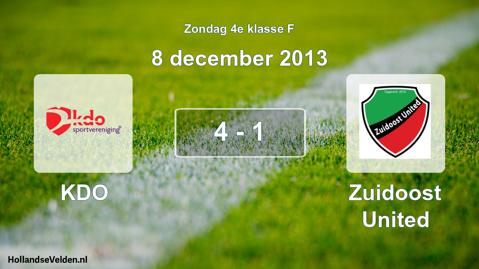 Total number of matches played: KDO - Zuidoost United 4 - 1 (8 December 2013)