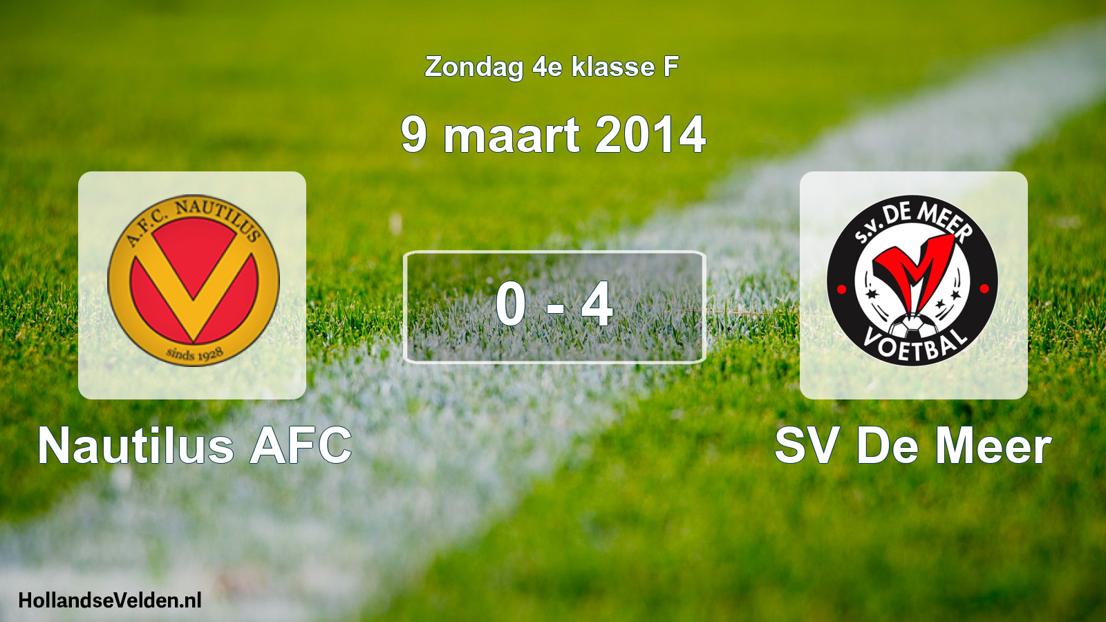 Total number of matches played: Nautilus AFC - SV De Meer 0 - 4 (9 March 2014)