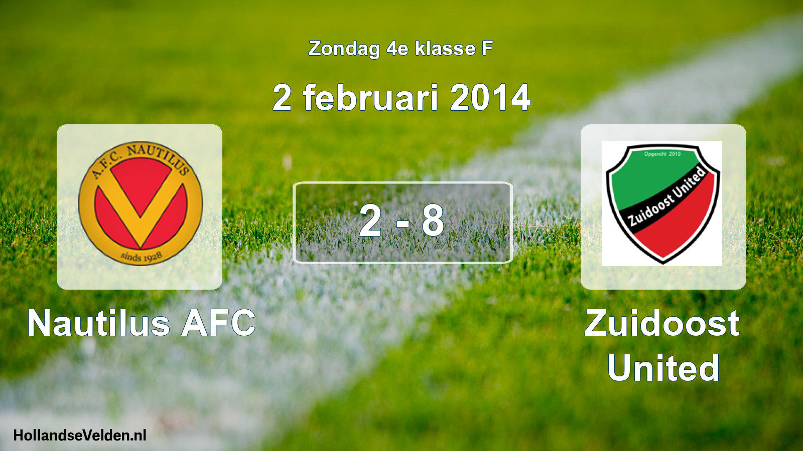 Total number of matches played: Nautilus AFC - Zuidoost United 2 - 8 (2 February 2014)