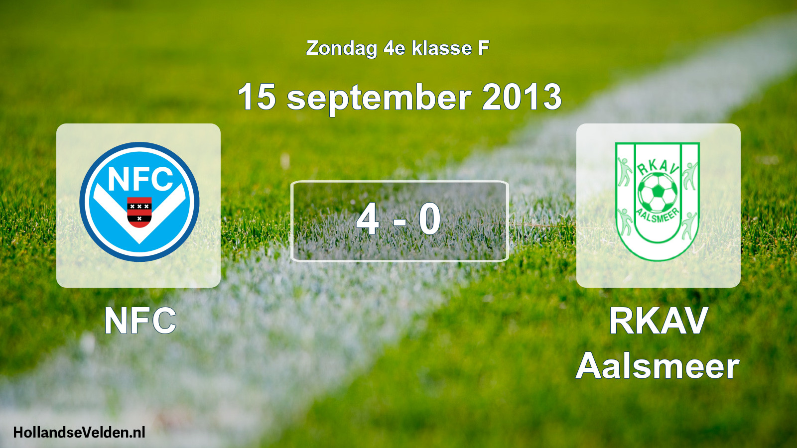 Total number of matches played: NFC - RKAV Aalsmeer 4 - 0 (15 September 2013)