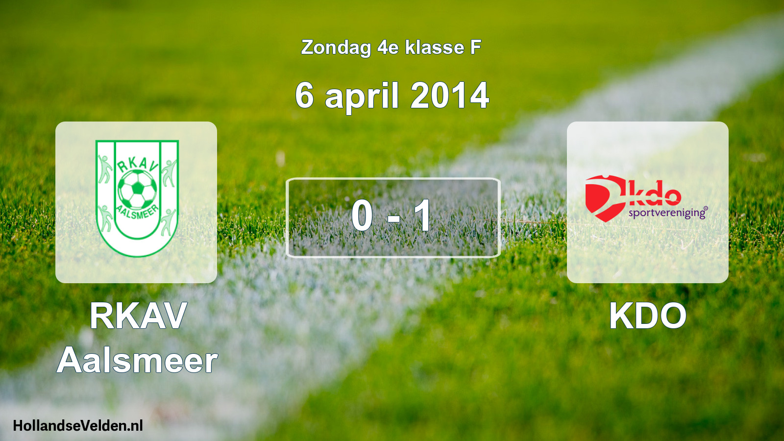 Total number of matches played: RKAV Aalsmeer - KDO 0 - 1 (6 April 2014)