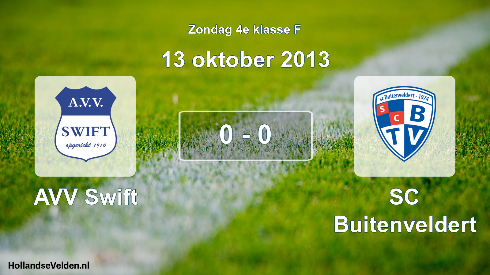 Total number of matches played: AVV Swift - SC Buitenveldert 0 - 0 (13 October 2013)