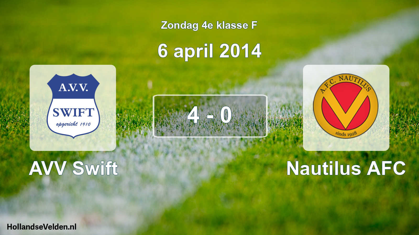 Total number of matches played: AVV Swift - Nautilus AFC 4 - 0 (6 April 2014)