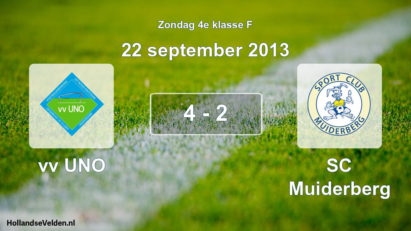 Total number of matches played: vv UNO - SC Muiderberg 4 - 2 (22 September 2013)