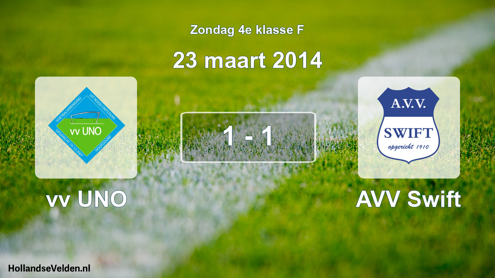 Total number of matches played: vv UNO - AVV Swift 1 - 1 (23 March 2014)