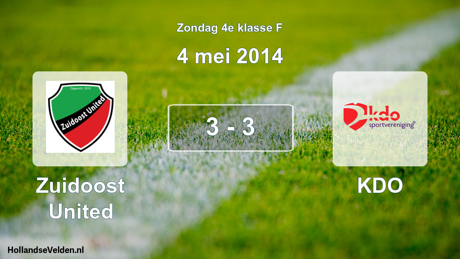 Total number of matches played: Zuidoost United - KDO 3 - 3 (4 May 2014)