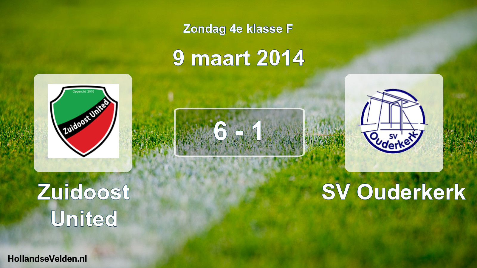 Total number of matches played: Zuidoost United - SV Ouderkerk 6 - 1 (9 March 2014)