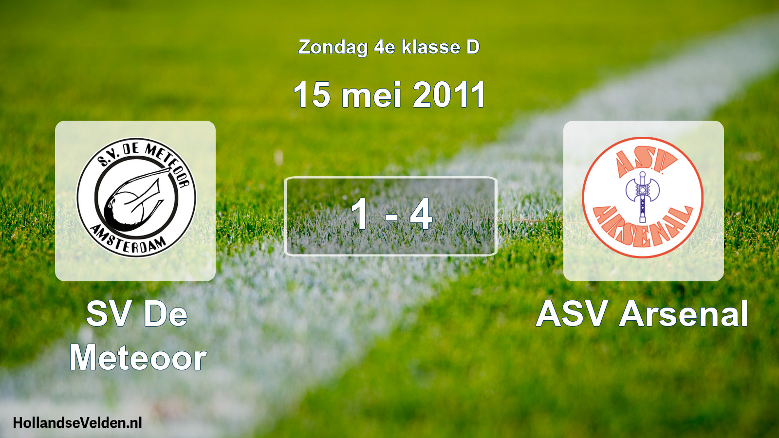 Total number of matches played: SV De Meteoor - ASV Arsenal 1 - 4 (15 May 2011)