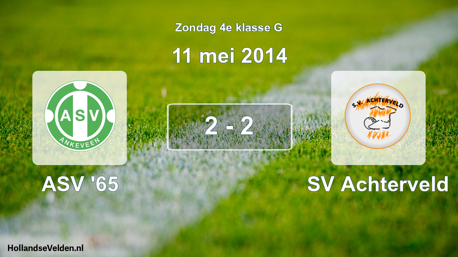 Total number of matches played: ASV '65 - SV Achterveld 2 - 2 (11 May 2014)